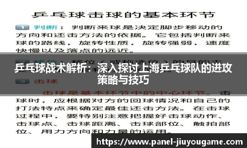 乒乓球战术解析：深入探讨上海乒乓球队的进攻策略与技巧